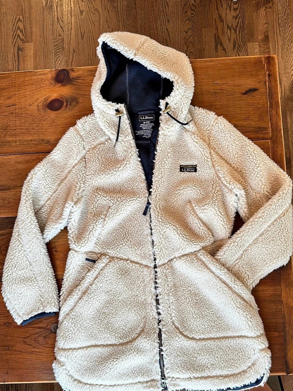 L.L.Bean Women's Bean's Sherpa Fleece Jacket Medium White